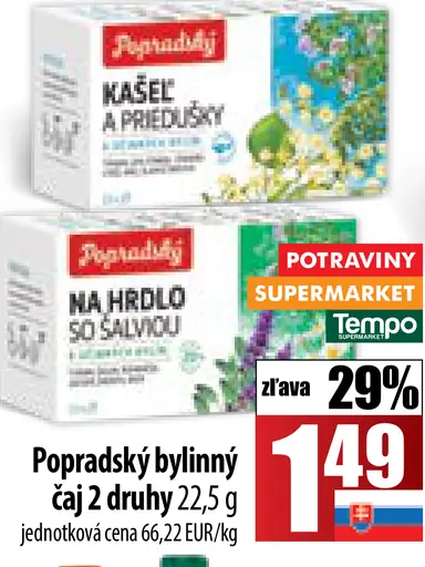 Popradský bylinný čaj 2 druhy