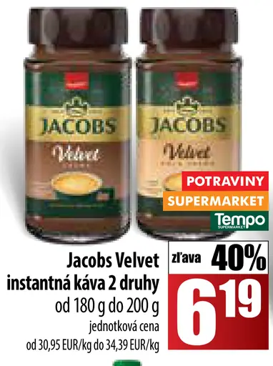 Jacobs Velvet instantná káva 2 druhy