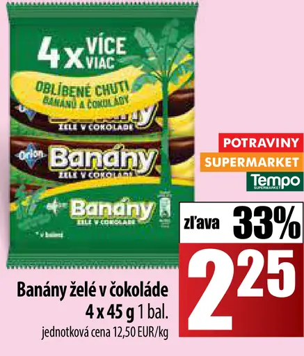 Banány želé v čokoláde