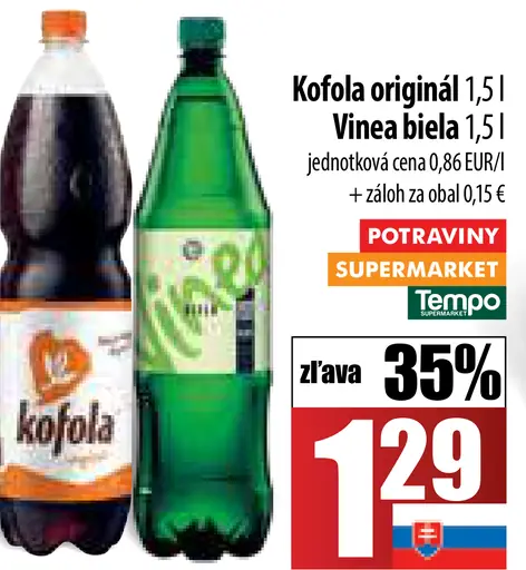 Kofola originál alebo Vinea biela