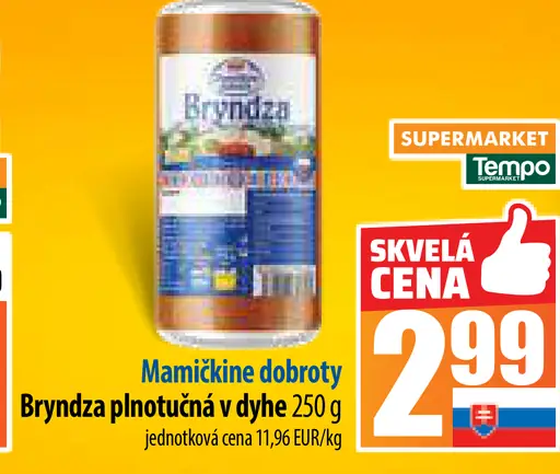 Mamkine dobroty Bryndza plnotučná v dyhe