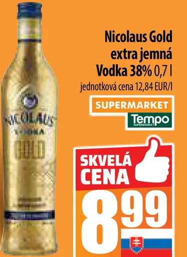 Nicolaus Gold extra jemná Vodka 38%