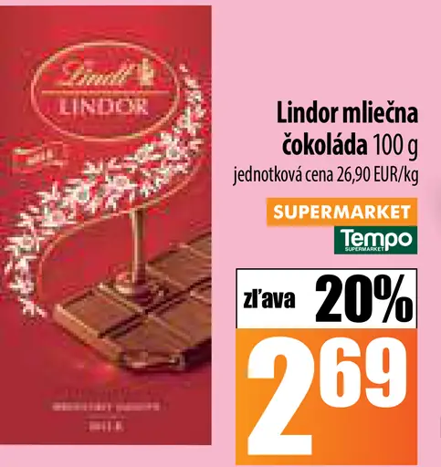 Lindt Lindor mliečna čokoláda