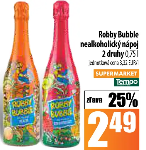 Robby Bubble nealkoholický nápoj 2 druhy