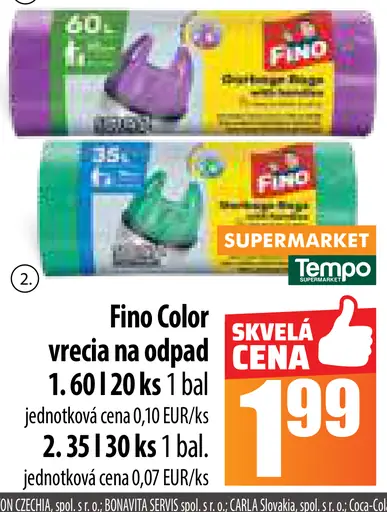 Fino Color vrecia na odpad