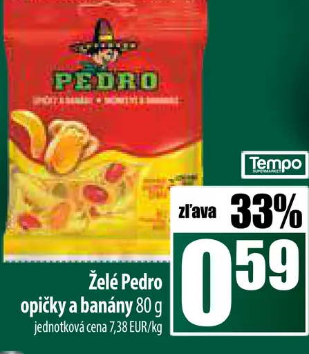 Pedro želé opičky a banány