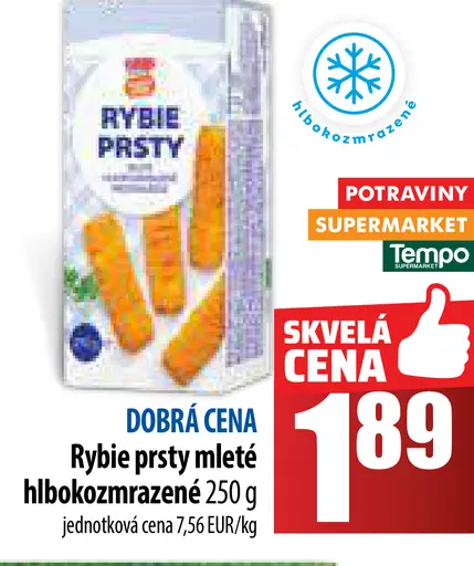 Rybacie prsty mleté hlboko mrazené