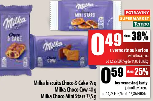 Milka biscuits Choco & Cake Milka Choco Cow Milka Choco Mini Stars