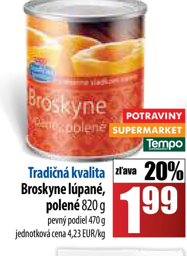 Tradičná kvalita Broskyne lúpané