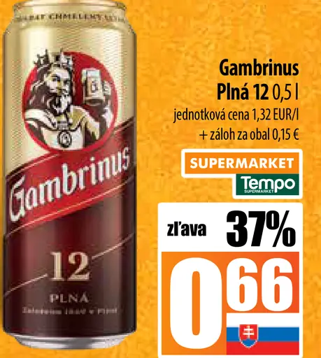 Gambrinus plechovka