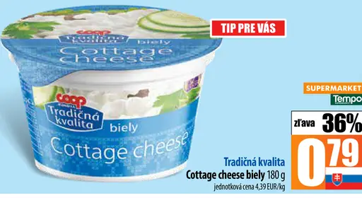 Tradičná kvalita cottage cheese biely
