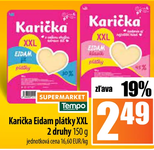 Karička Eidam plátky XXL 2 druhy