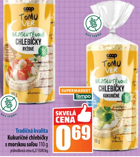 Coop Tomu Ver Bezlepkové chlebíčky kukuričné