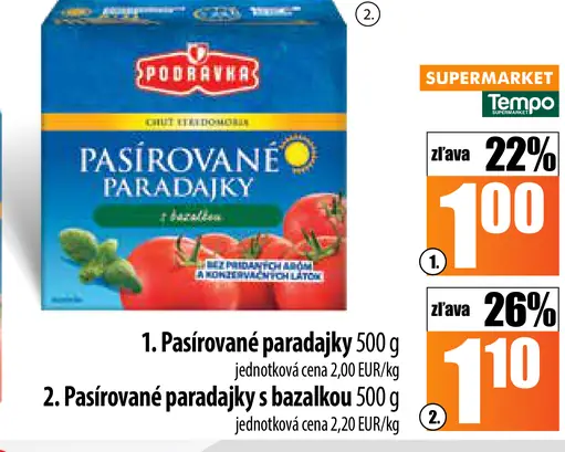 Podravka Pasírované paradajky s bazalkou