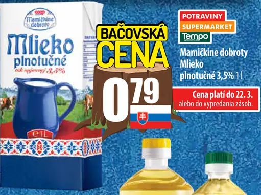 Pribináček Dobroty Mlieko plnotučné