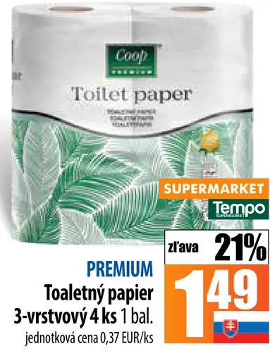PREMIUM Toaletný papier 3-vrstvový