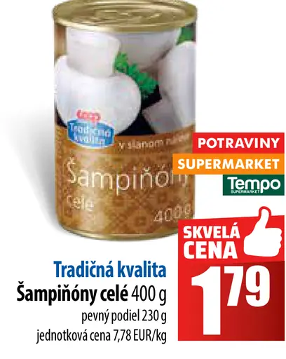 COOP Jednota šampiňóny celé