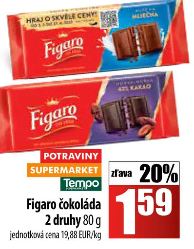 Figaro čokoláda Horká & mliečna