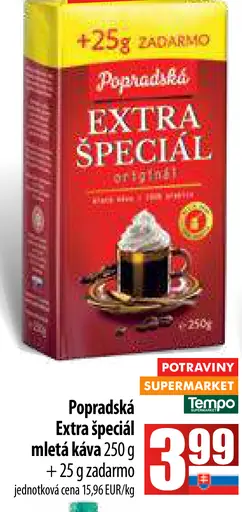 Popradská Extra špeciál originál mletá káva