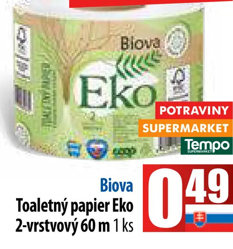 Biova Toaletný papier Eko 2-vrstvový