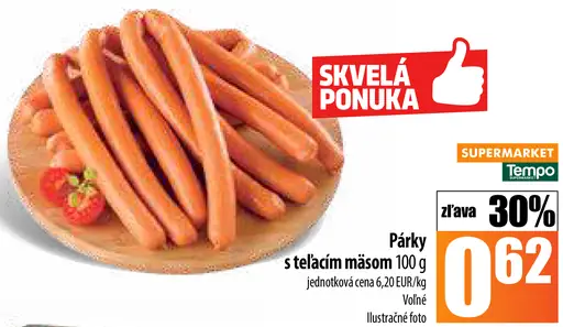 Párky s teľacím mäsom