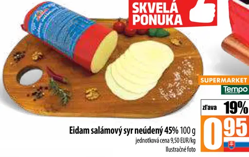 Eidam salámový syr neúdený