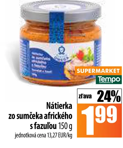 Nátierka zo sumčeka afrického s fazuľou