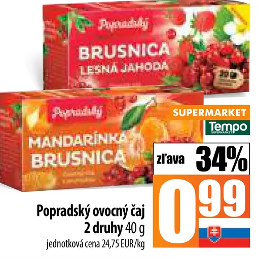 Popradský Šípky ovocný čaj s príchuťou