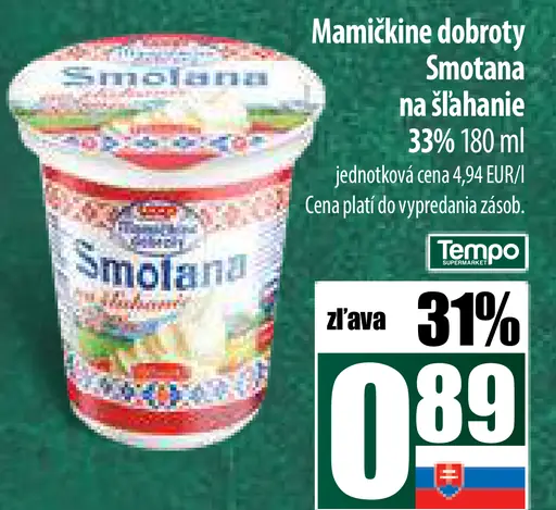 Maminkine dobroty Smotana na šľahanie