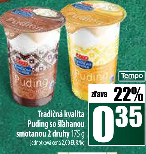 Tradičná kvalita Puding so šľahanou smotanou