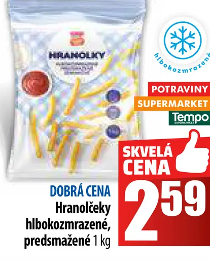 Hranolčeky hlbokozmrazené