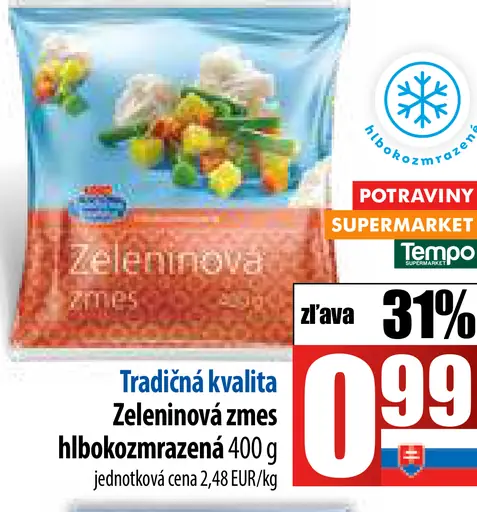 Zeleninová zmes hlbokozmrazená