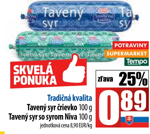 Tavený syr črievko