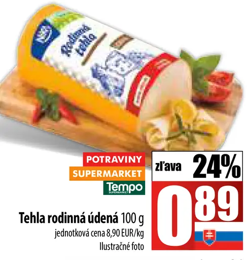 Tehla rodinná údená syr