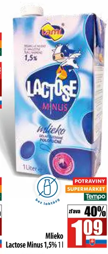 Lactose Minus mlieko polotučné