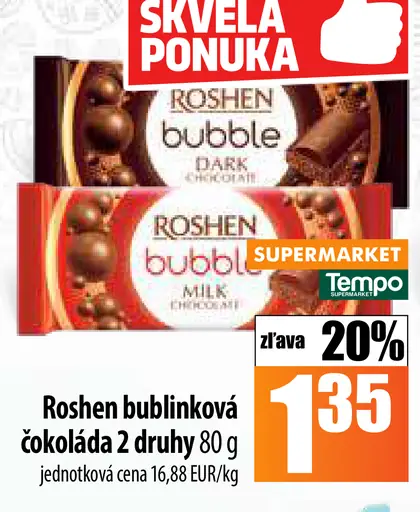 Roshen bublinková čokoláda