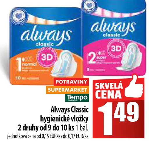 Always Classic hygienické vložky