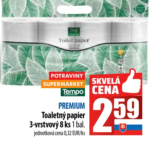 Toaletný papier 3-vrstvový 8 ks
