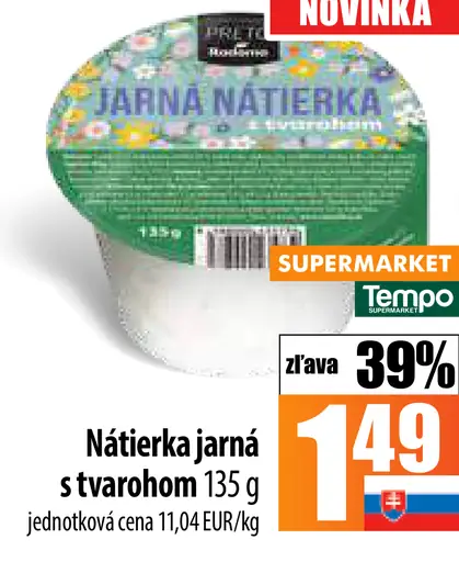 Nátierka jarná s tvarohom