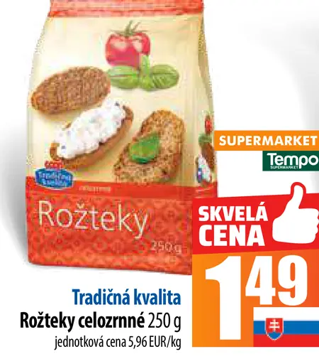Tradičná kvalita Rožteky celozrnné