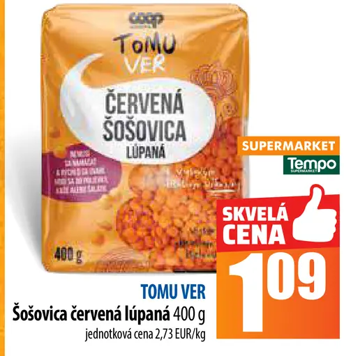 Tomu ver Šošovica červená