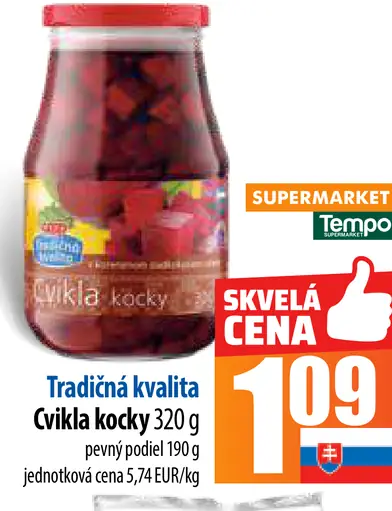 Supermarket Tempo Tradičná kvalita Cvikla kocky