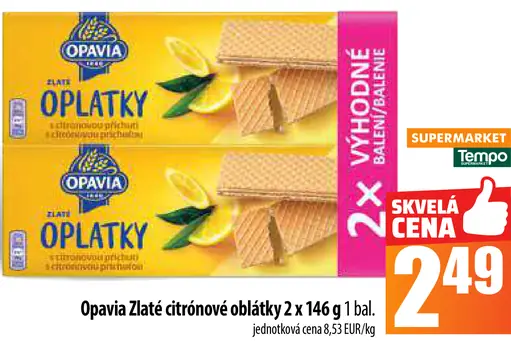 Opavia Zlaté citrónové oblátky