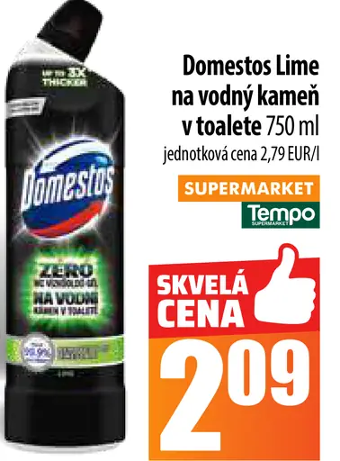 Domestos Lime na vodný kameň toaliet