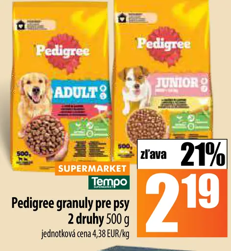 Pedigree granuly pre psy 2 druhy