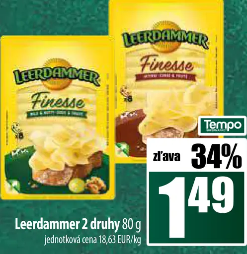 Leerdammer Finesse 2 druhy