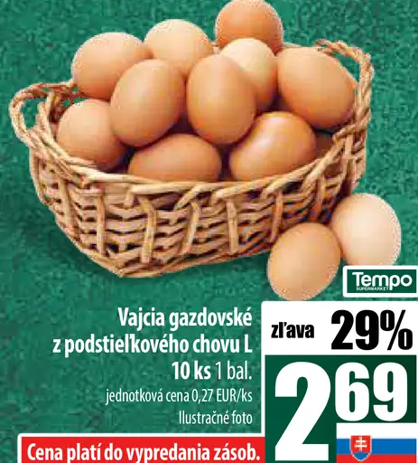 Vajcia gazdovské z podstielkového chovu