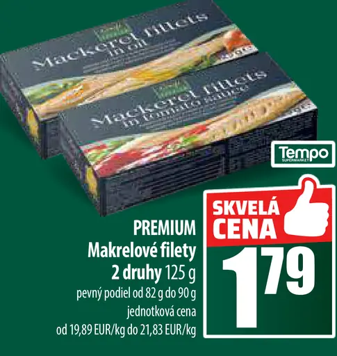Premium Makrelové filety 2 druhy