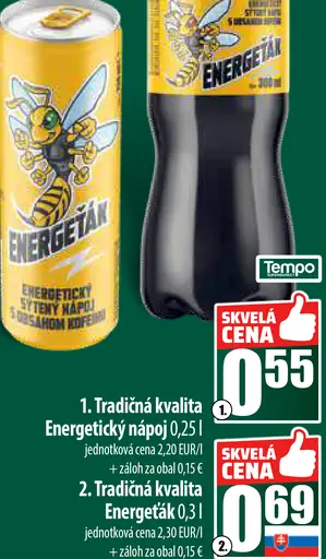 Tradičná kvalita Energetický nápoj plechovka