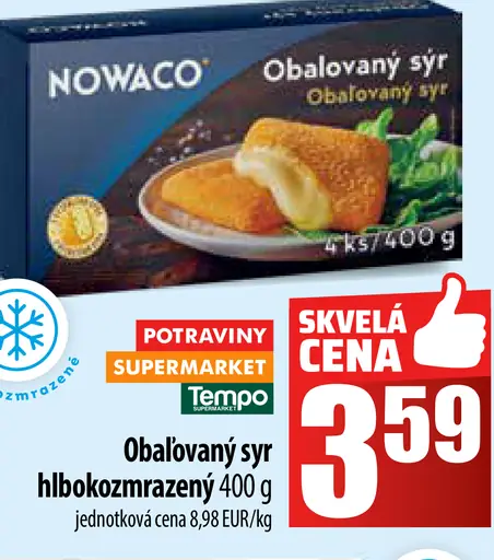Obalovaný syr hlboko mrazený